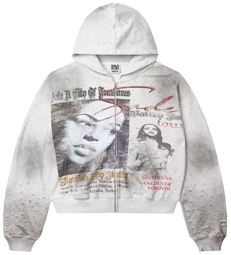 Vale Forever Fest Zip Up Hoodie Grey