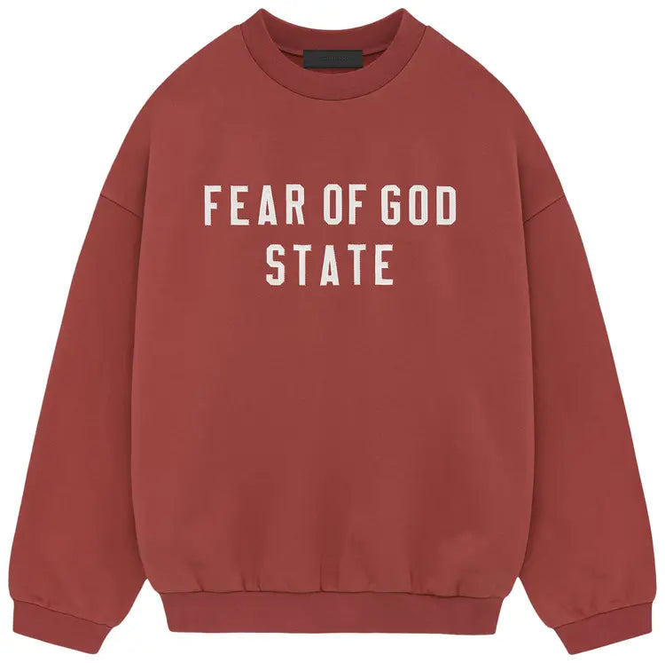 Essentials Fear of God State Crewneck Crimson